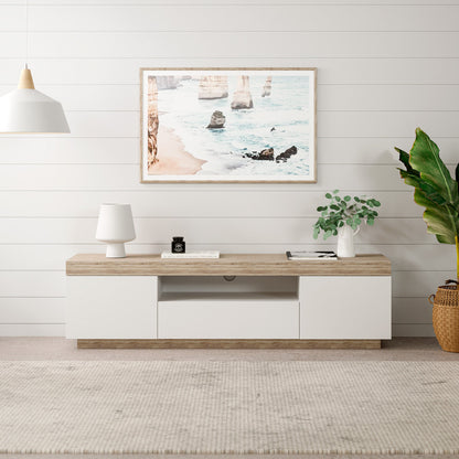 Coastal White Wooden TV Stand Cabinet Entertainment Unit (160cm Bondi)