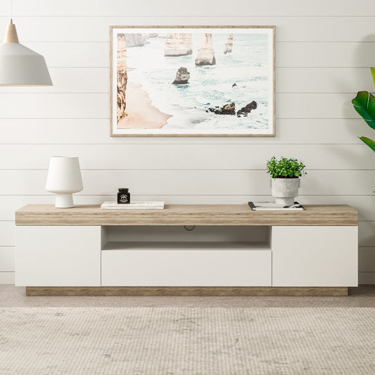 Coastal White Wooden TV Stand Cabinet Entertainment Unit (180cm Bondi)