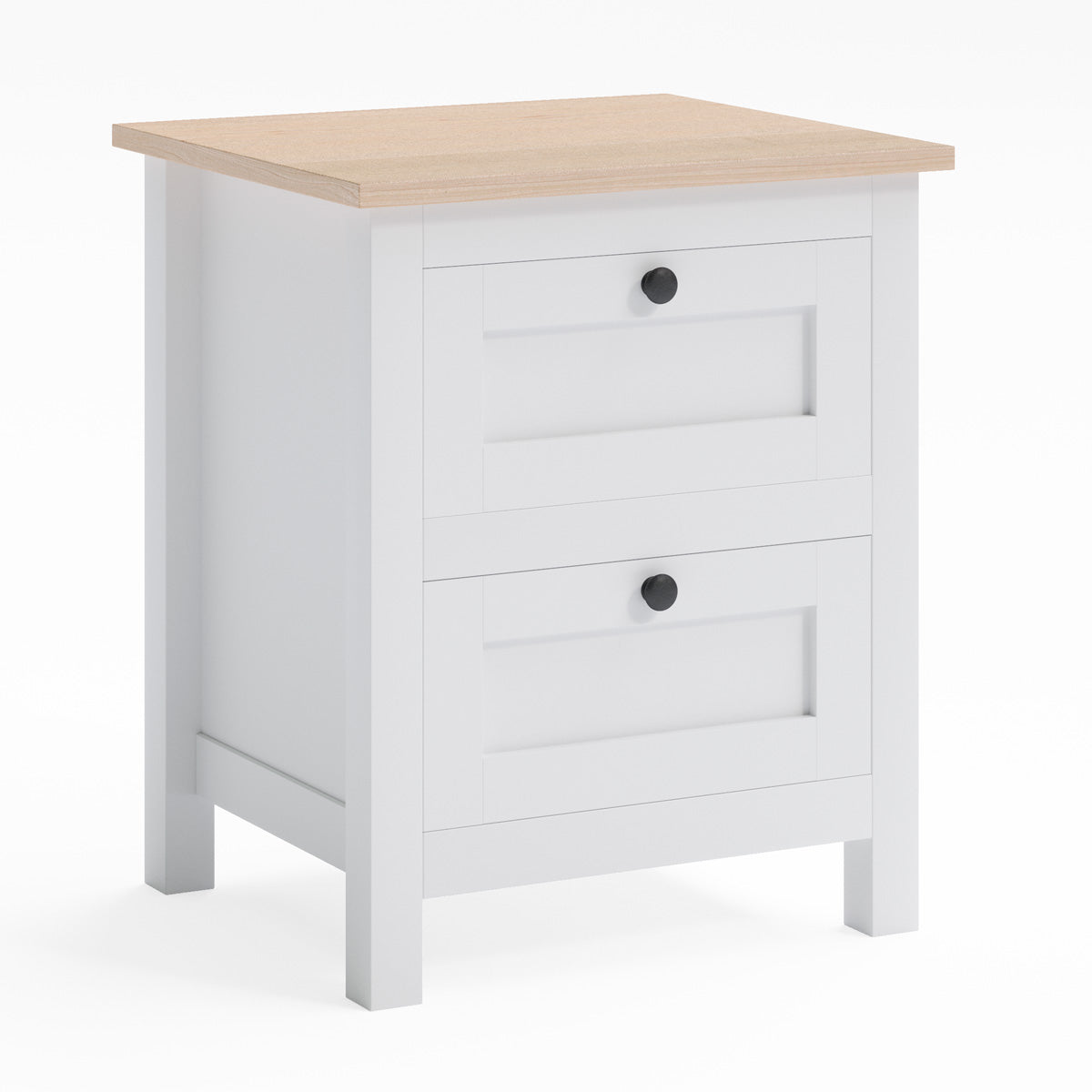 White Country Farmhouse Bedside Table (Rosedale Collection)