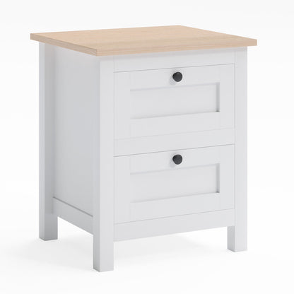 White Country Farmhouse Bedside Table (Rosedale Collection)