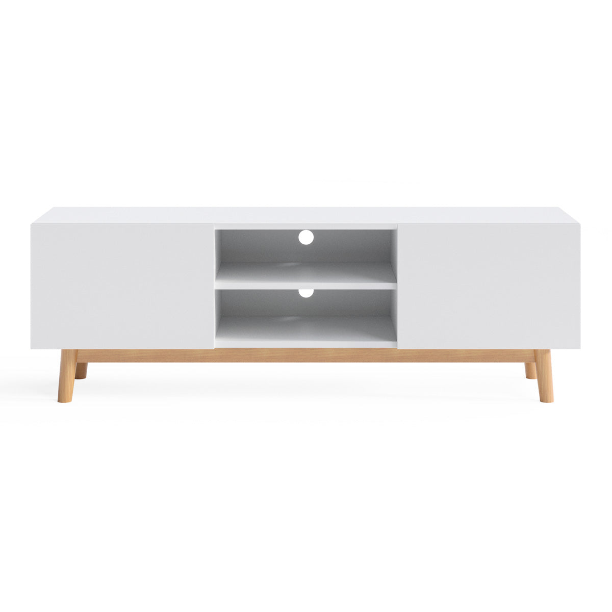 White TV Cabinet Entertainment Unit (140cm Aspen Collection)