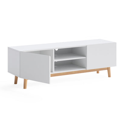 White TV Cabinet Entertainment Unit (140cm Aspen Collection)