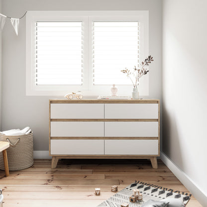 Six Drawer Wooden Dresser Lowboy Chest Unit (Kinfolk)