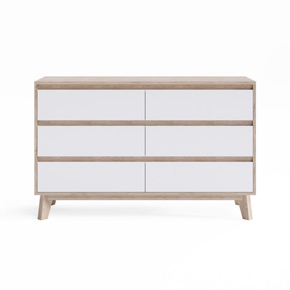 Six Drawer Wooden Dresser Lowboy Chest Unit (Kinfolk)