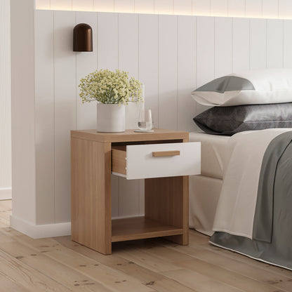 Oak Colour Wooden Bedside Table (Melody Collection)