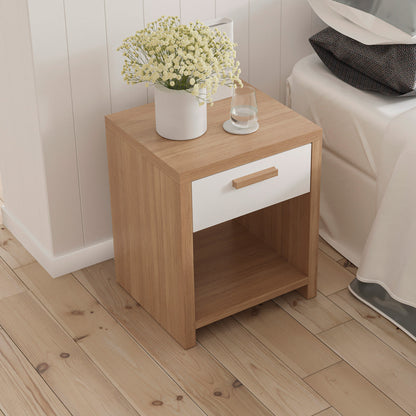 Oak Colour Wooden Bedside Table (Melody Collection)