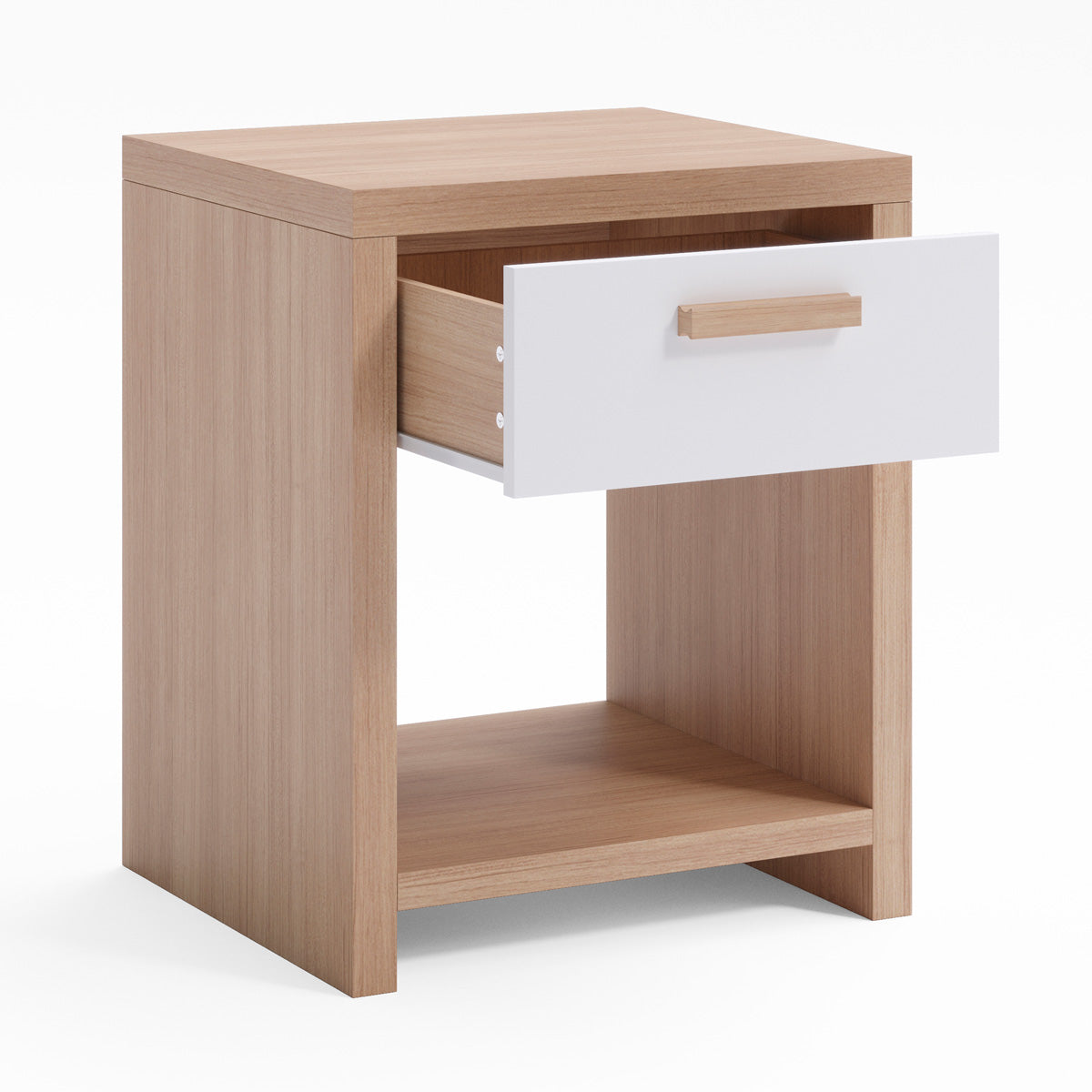 Oak Colour Wooden Bedside Table (Melody Collection)