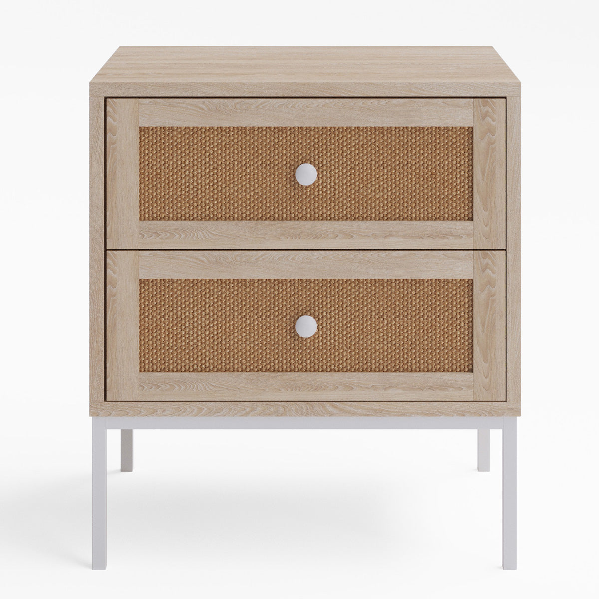 Rattan Cane Bedside Table with Drawers (Milo)