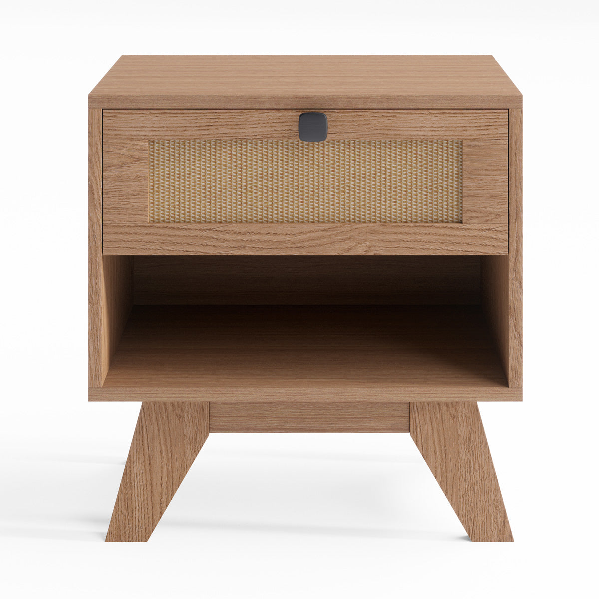 Rattan Cane Wooden Bedside Table (Talia)