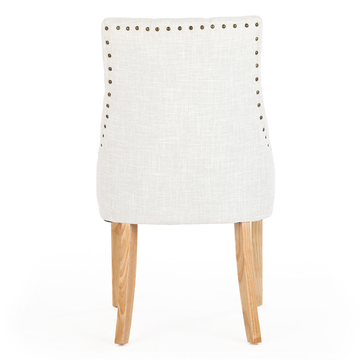 Chloe Scoop Back Dining Chairs (Set of 2, Beige Fabric / Natural Legs)