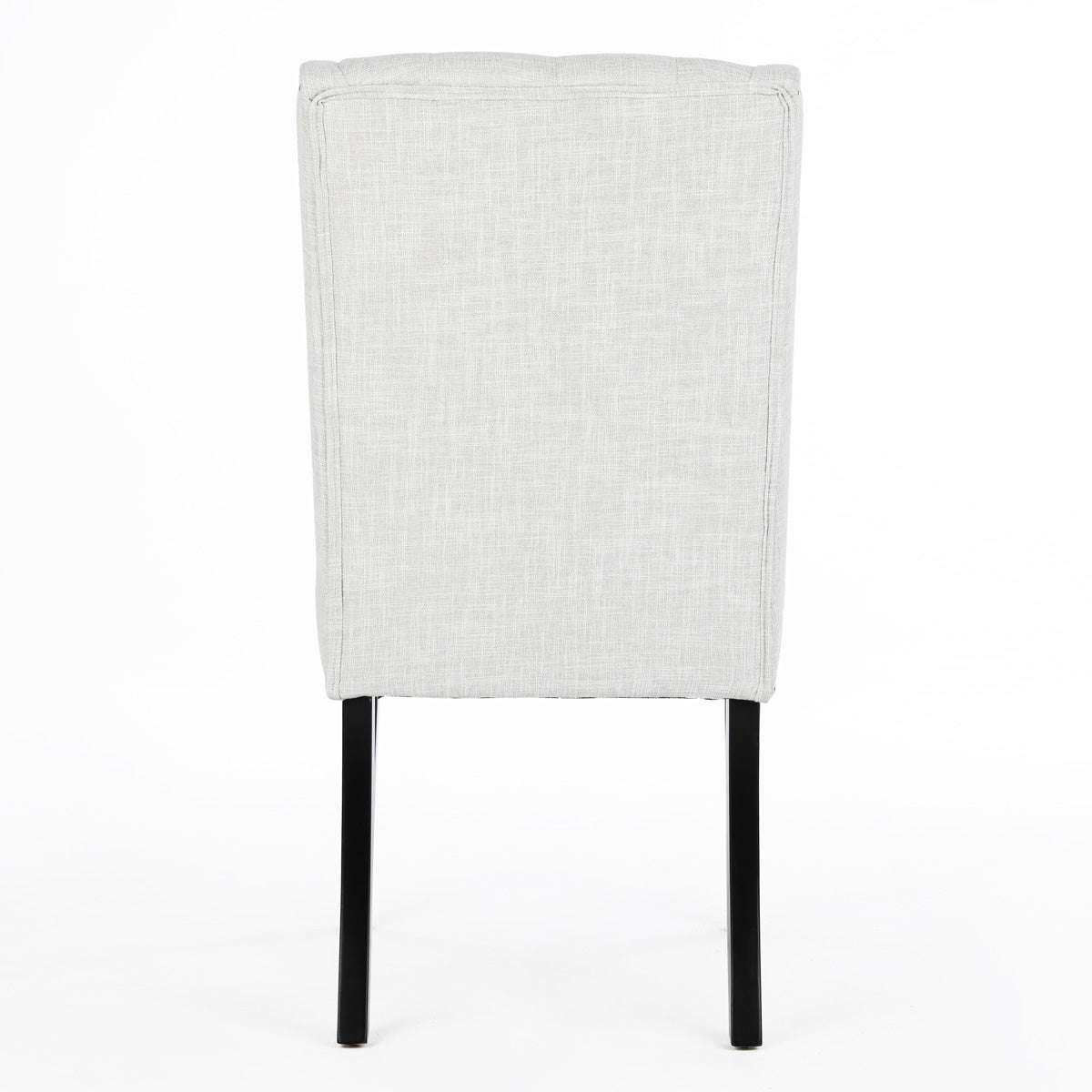 Noel Wingback Dining Chairs (Set of 2, Beige Fabric / Black Legs)
