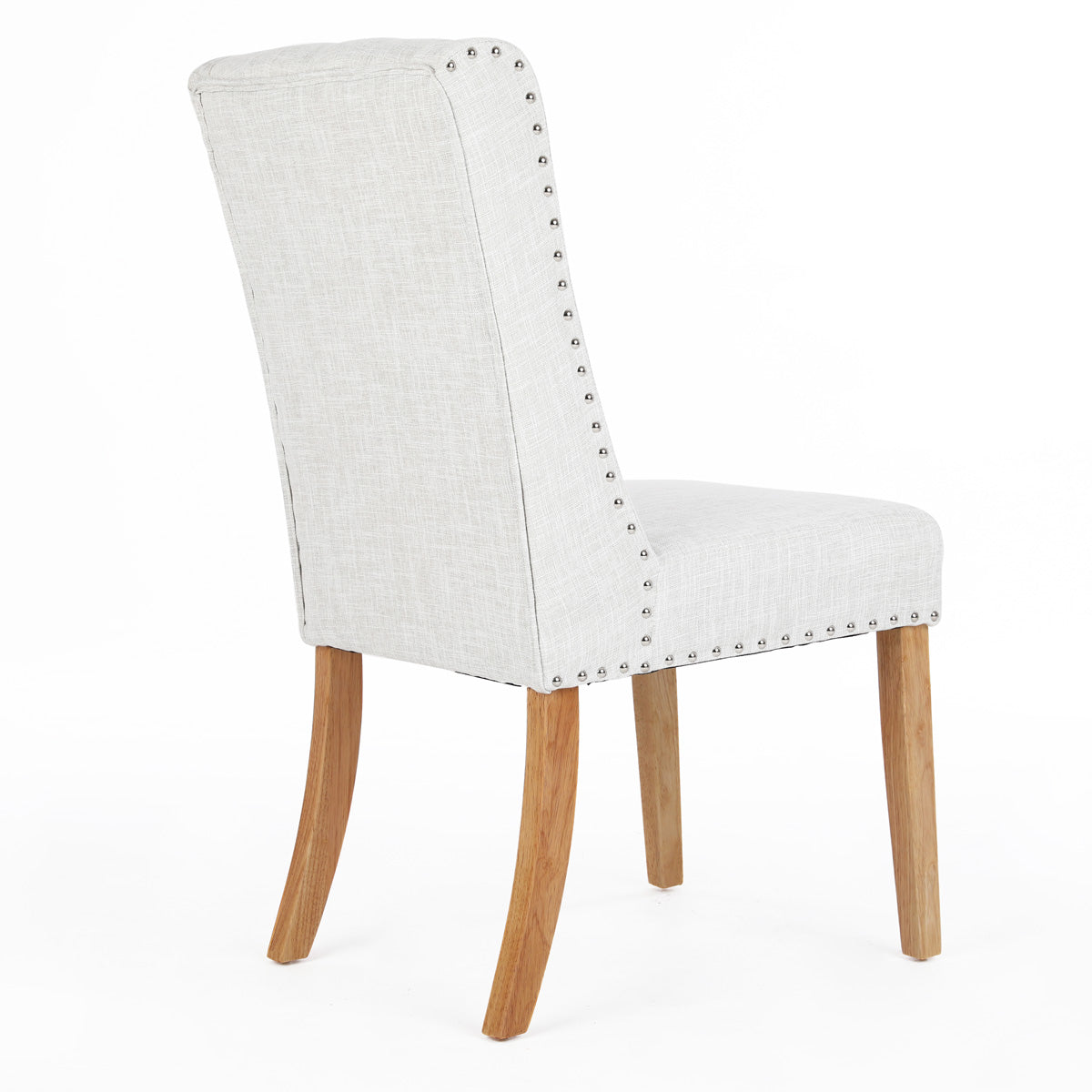 Noel Wingback Dining Chairs (Set of 2, Beige Fabric / Natural Legs)