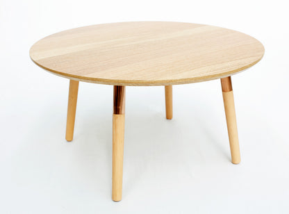 Oskar Coffee Table (Natural Ash Top with Rose Gold Legs)