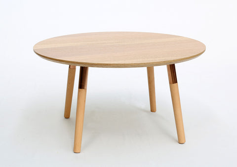 Oskar Coffee Table (Natural Ash Top with Rose Gold Legs)