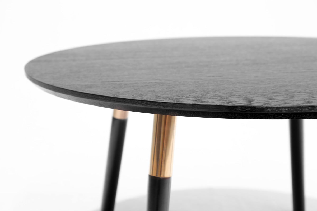 Oskar Coffee Table (Black Top with Rose Gold Legs)