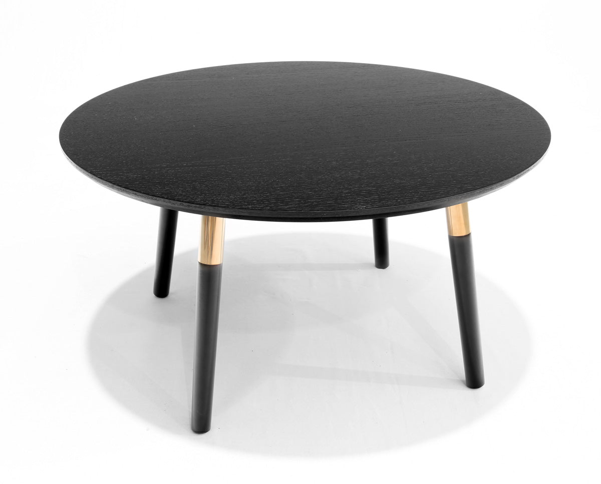Oskar Coffee Table (Black Top with Rose Gold Legs)
