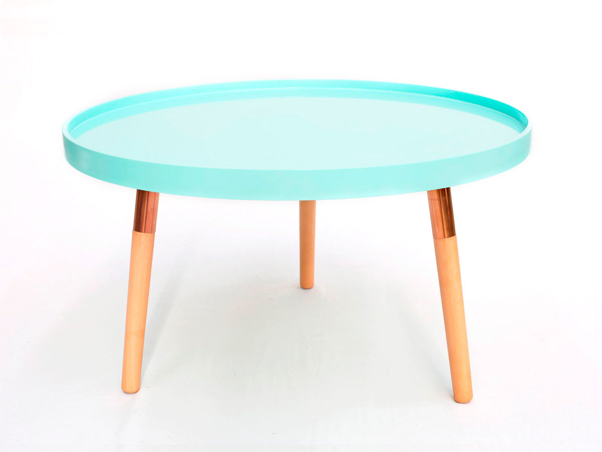 Tiffany Tray Coffee Table (Peppermint with Rose Gold Legs)