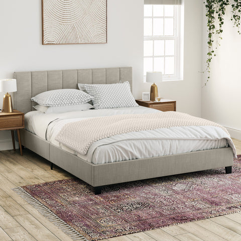 Ormond Fabric Bed Frame (Natural Beige)