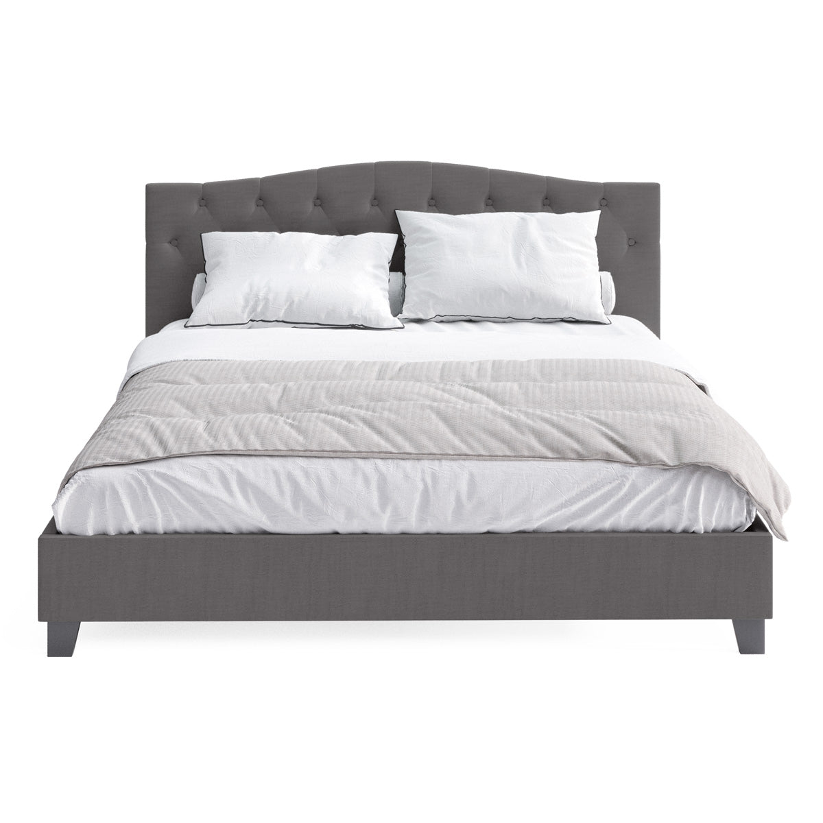 Sonata Fabric Curved Bed Frame (Charcoal)