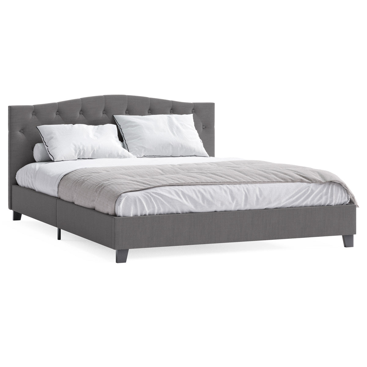 Sonata Fabric Curved Bed Frame (Charcoal)