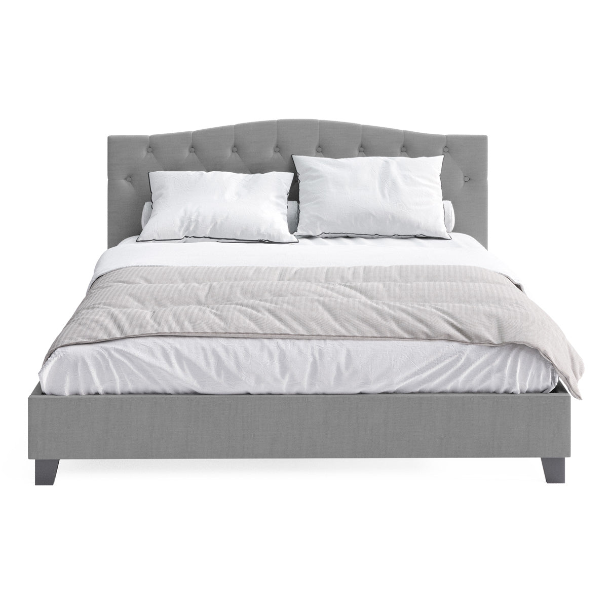 Sonata Fabric Curved Bed Frame (Grey)