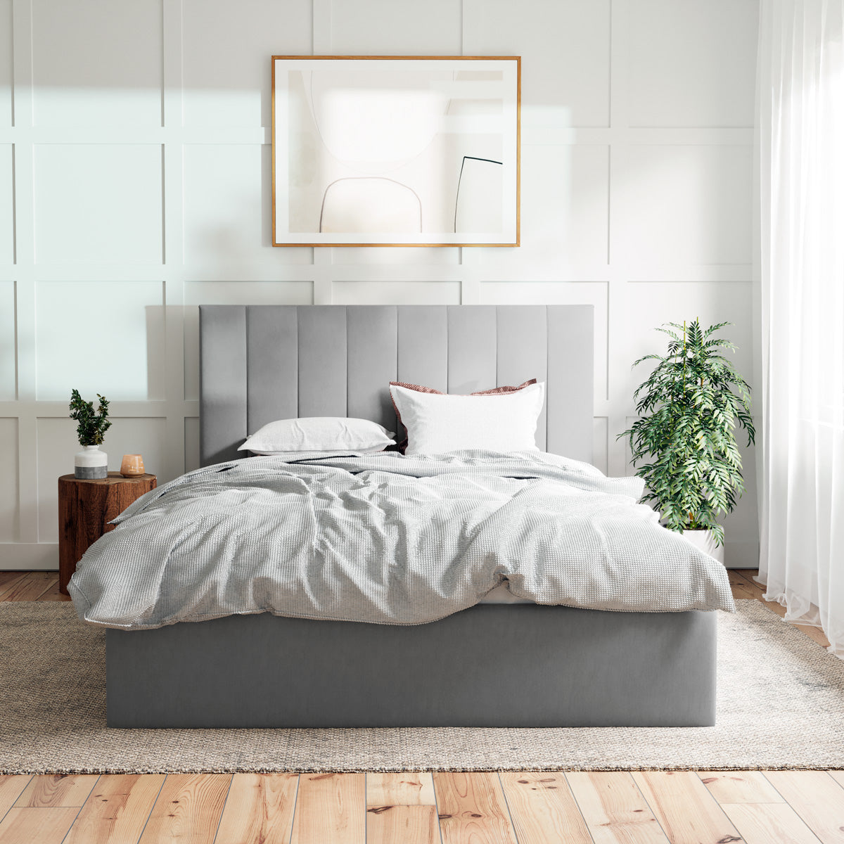 Ormond Gas Lift Storage Bed Frame (Grey Fabric)