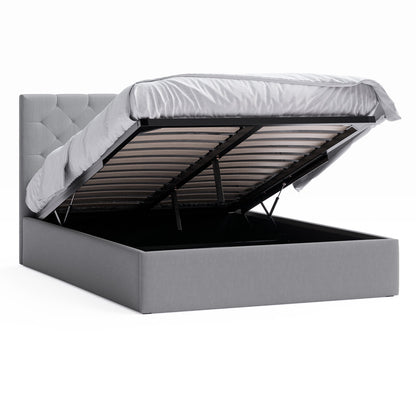 Webster Gas Lift Storage Bed Frame (Grey Fabric)