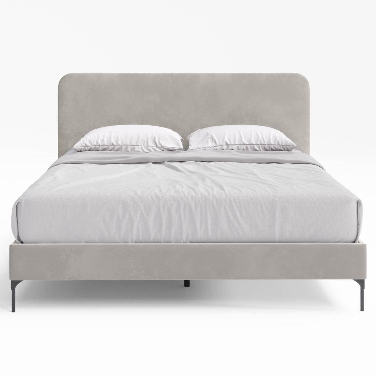 Soho Fabric Bed Frame (Taupe White Velvet)