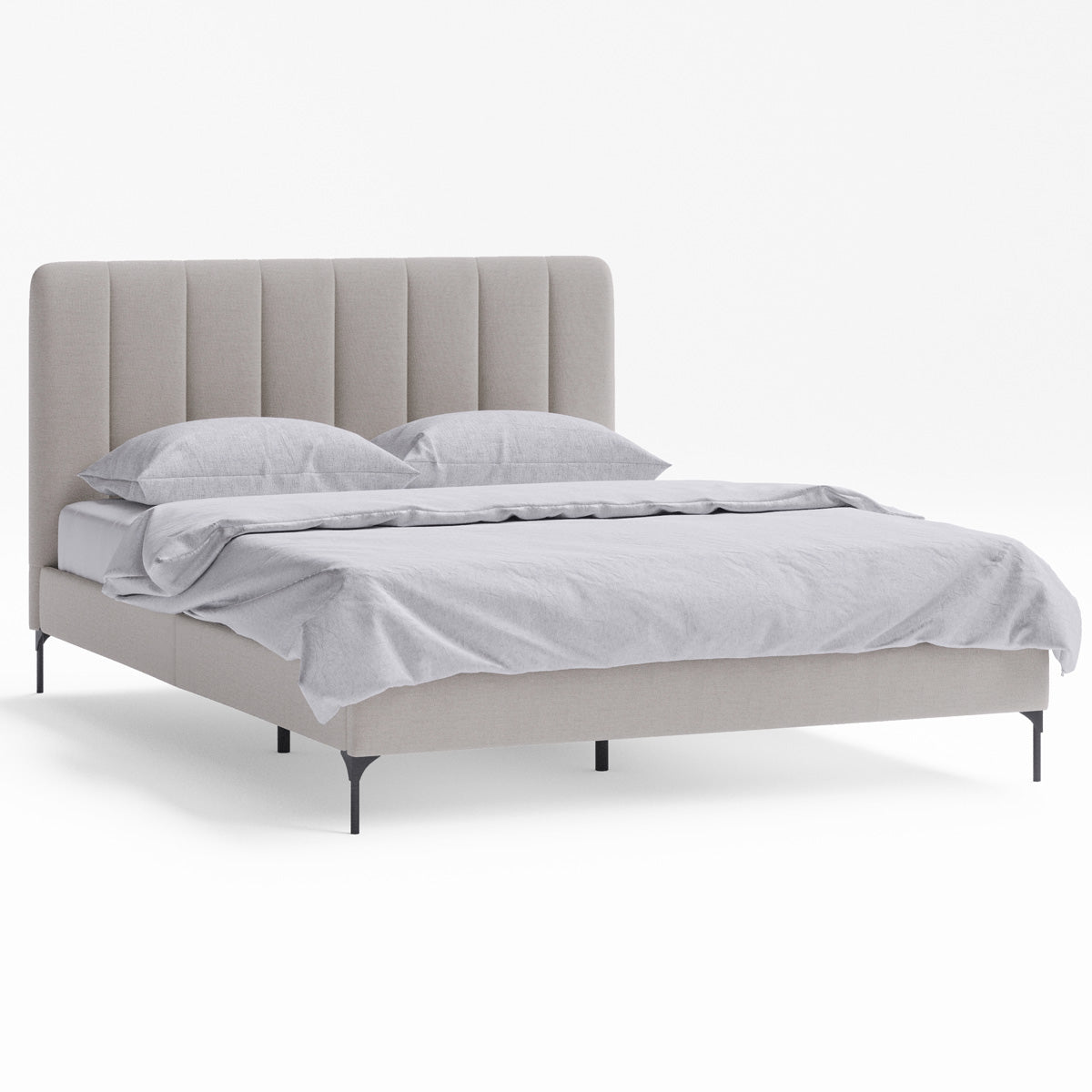 Souffle Upholstered Bed Frame (Natural Beige Fabric)