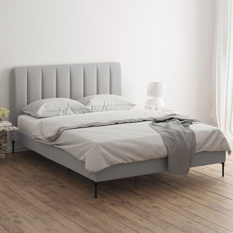 Souffle Upholstered Bed Frame (Grey Fabric)