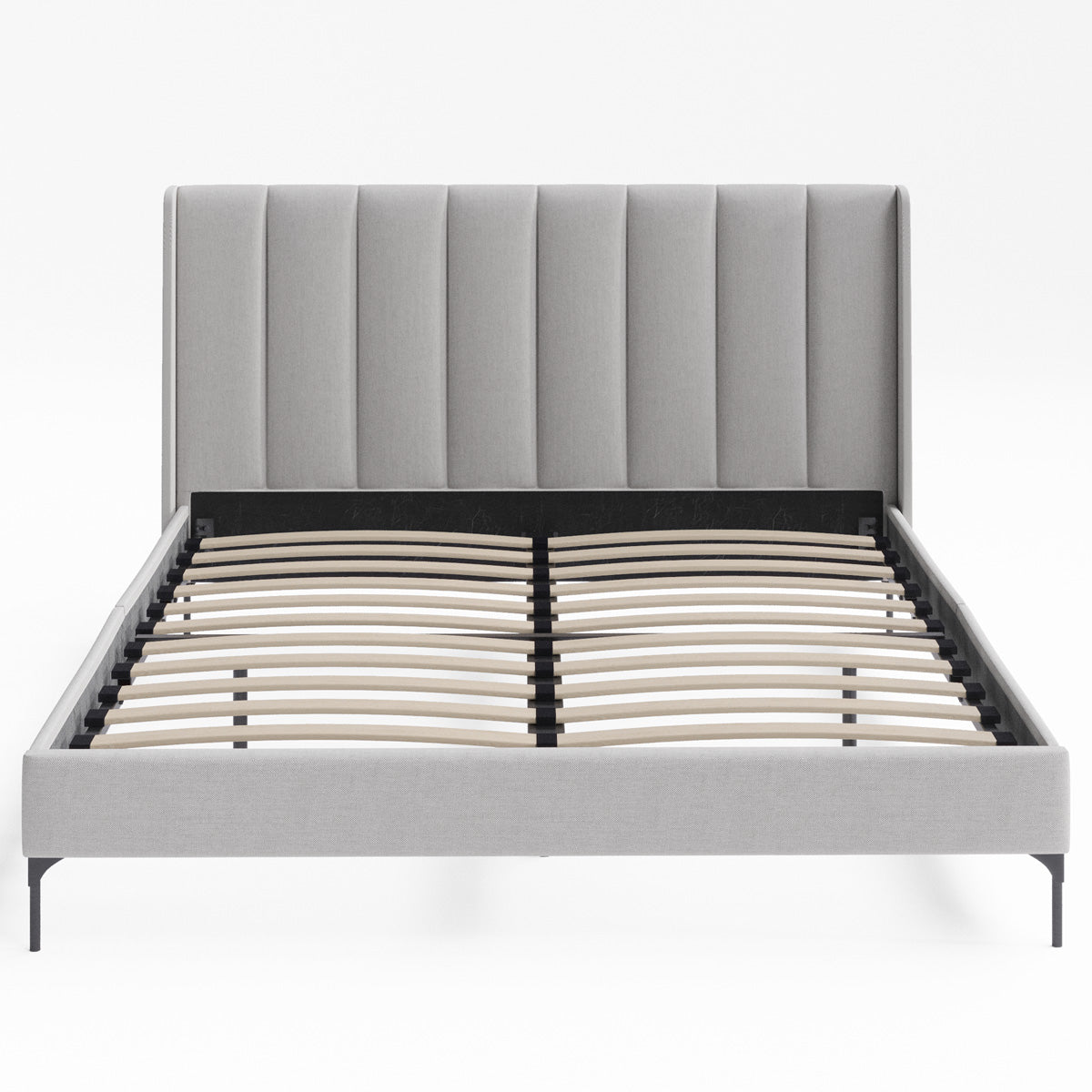 Brooklyn Fabric Wing Bed Frame (Grey)