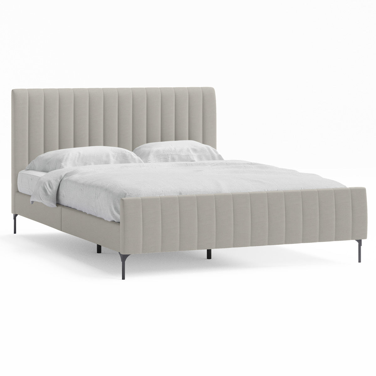 Coco Fabric Upholstered Bed Frame (Natural Beige)