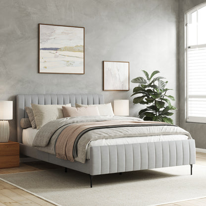 Coco Fabric Upholstered Bed Frame (Grey)