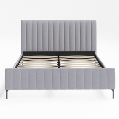 Coco Fabric Upholstered Bed Frame (Grey)