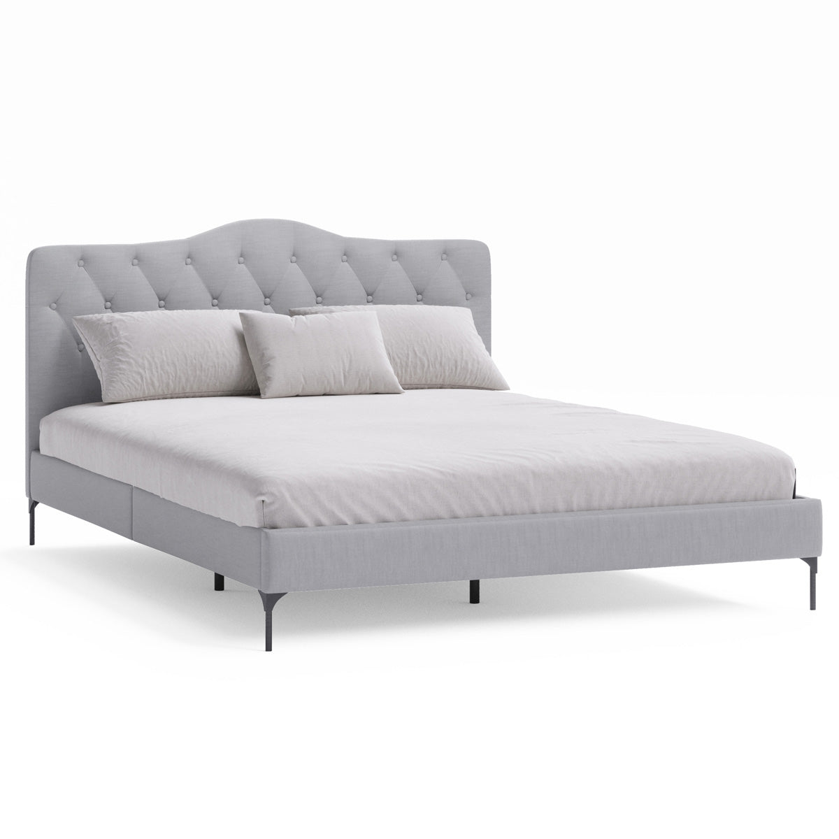Dawn Upholstered Fabric Bed Frame (Grey)