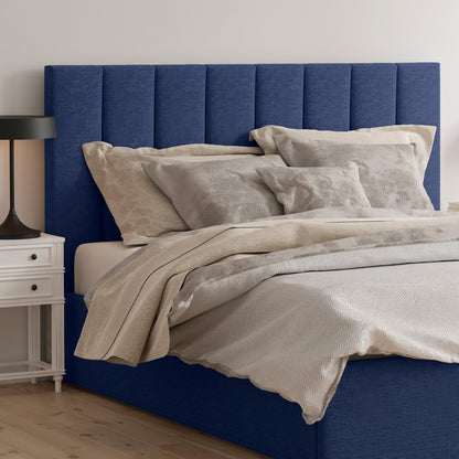 Celine Gas Lift Storage Bed Frame (Dark Navy Blue Corduroy Velvet)