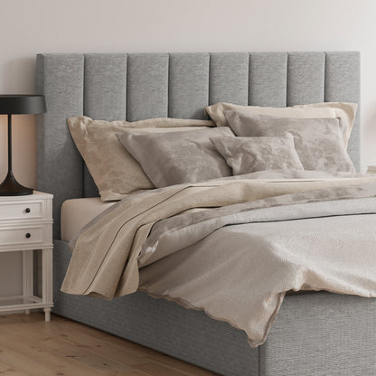 Celine Gas Lift Storage Bed Frame (Grey Corduroy Velvet)