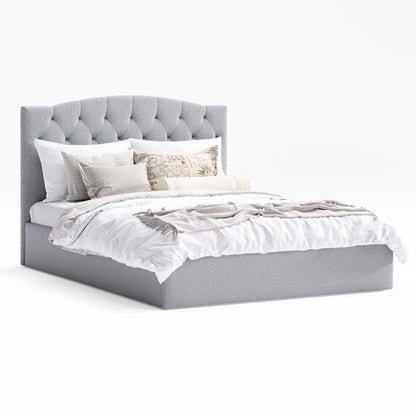 Charlotte Gas Lift Storage Curved Bed Frame (Grey Fabric)