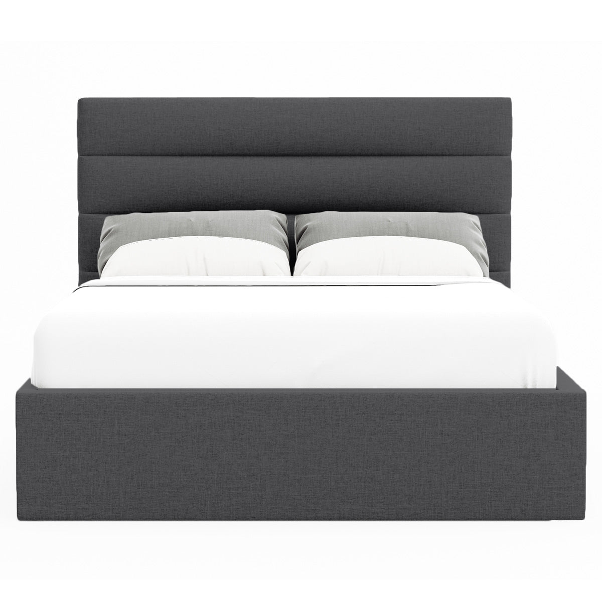 Benny Gas Lift Storage Bed Frame (Charcoal Fabric)