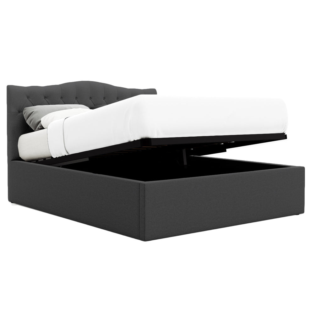 Gabrielle Gas Lift Storage Bed Frame (Charcoal Fabric) Tommy Swiss — free download