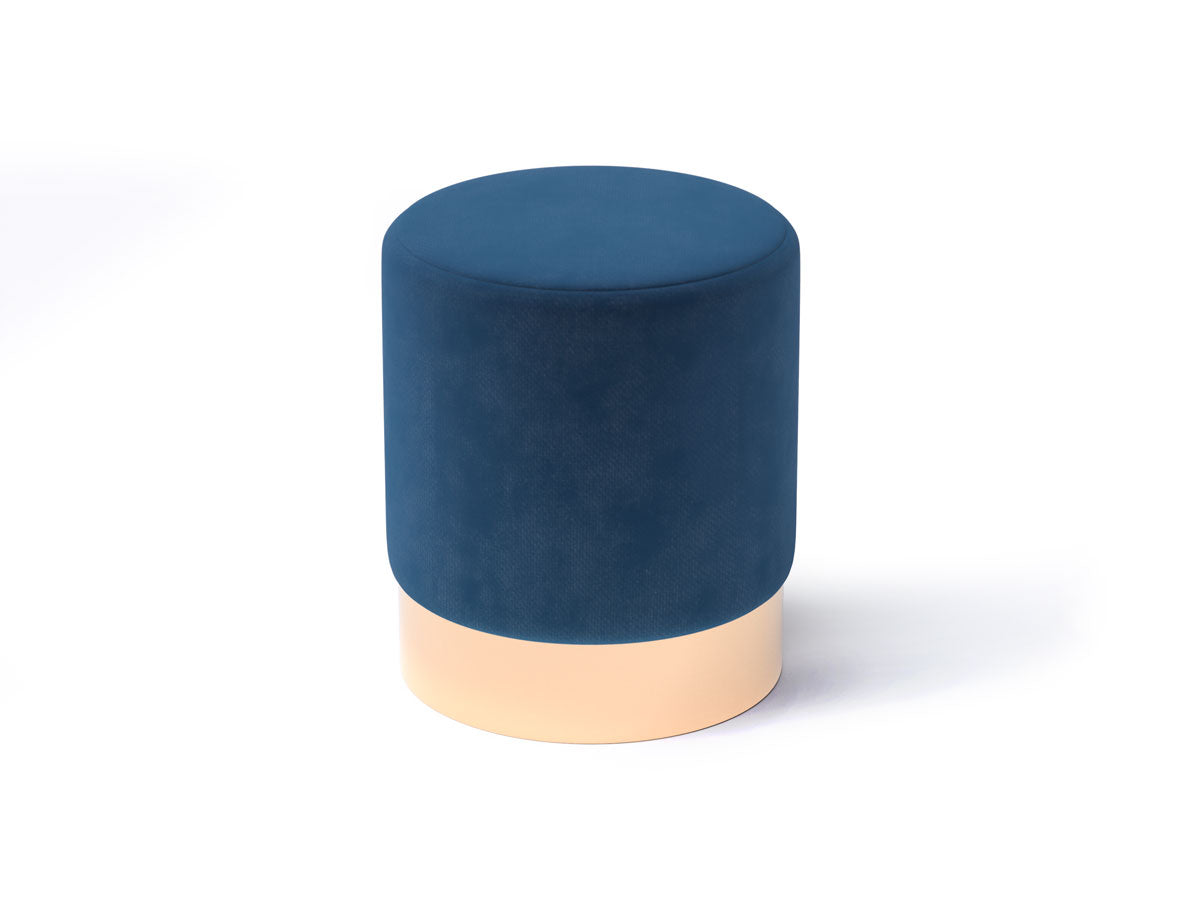 Ella Velvet Ottoman Stool 42cm (Navy Blue)