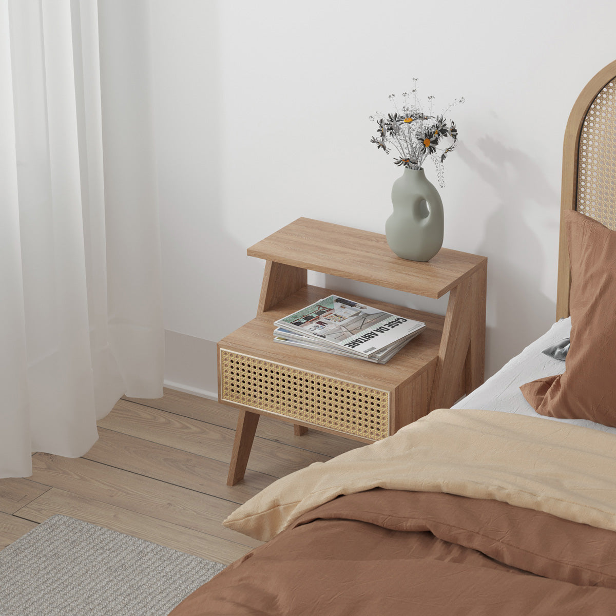 Rattan Cane Bedside Table (Dane Collection)