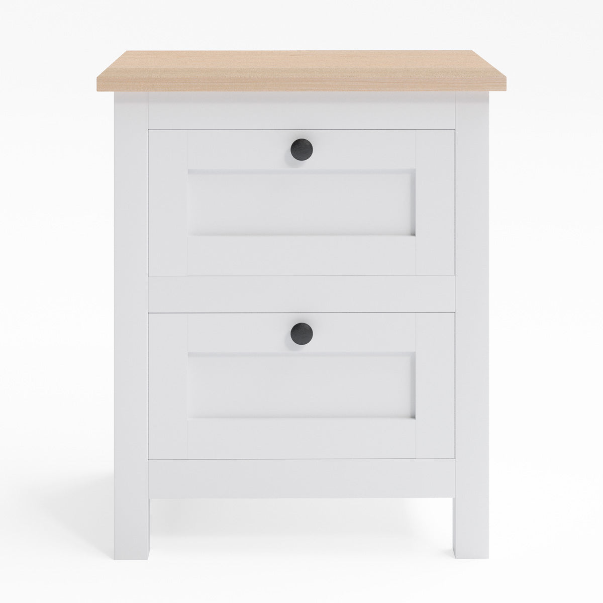 White Country Farmhouse Bedside Table (Rosedale Collection)