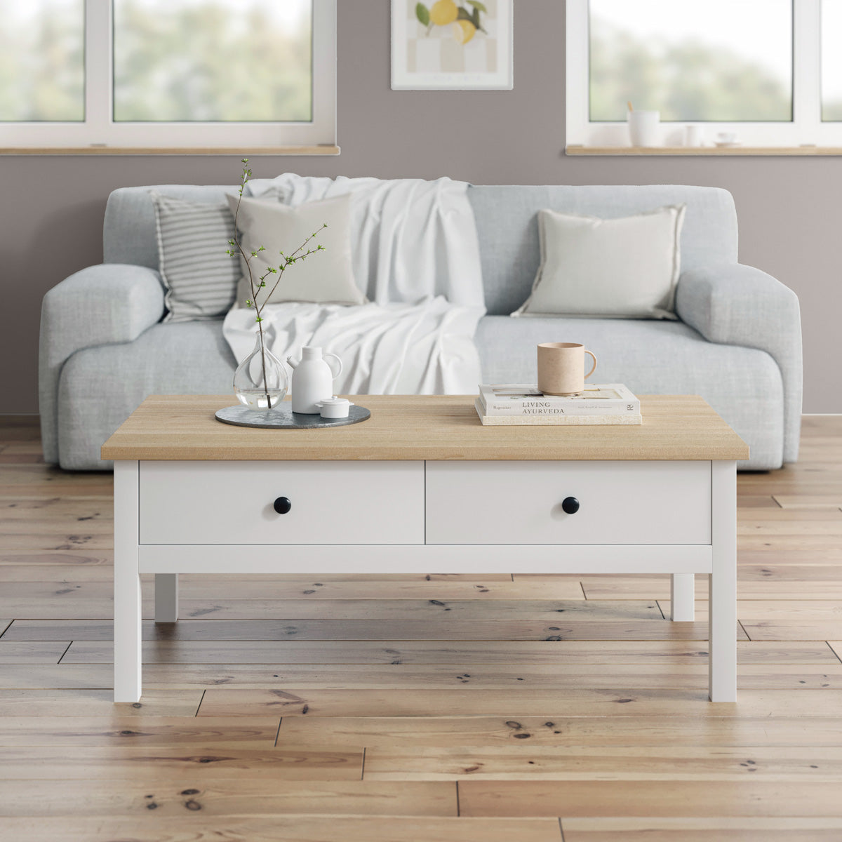 White Country Farmhouse Coffee Table (Rosedale Collection)