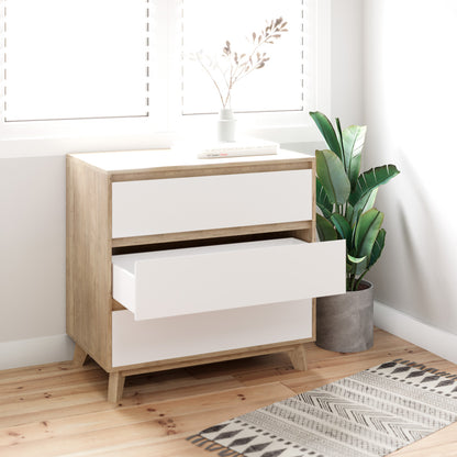 Three Drawer Wooden Bedroom Chest of Drawers (Kinfolk Collection)