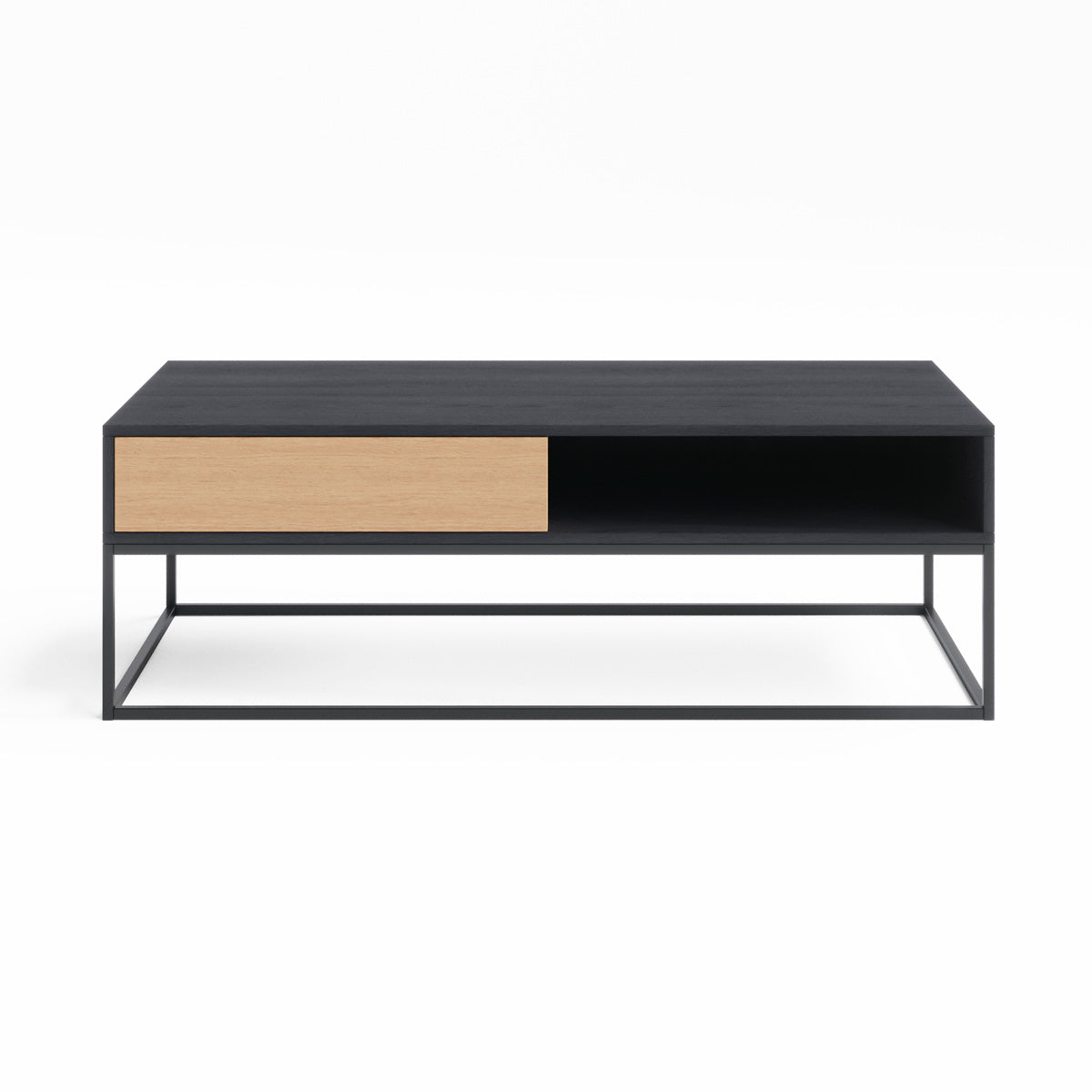 Black Coffee Table with Metal Base (Harvey Collection)