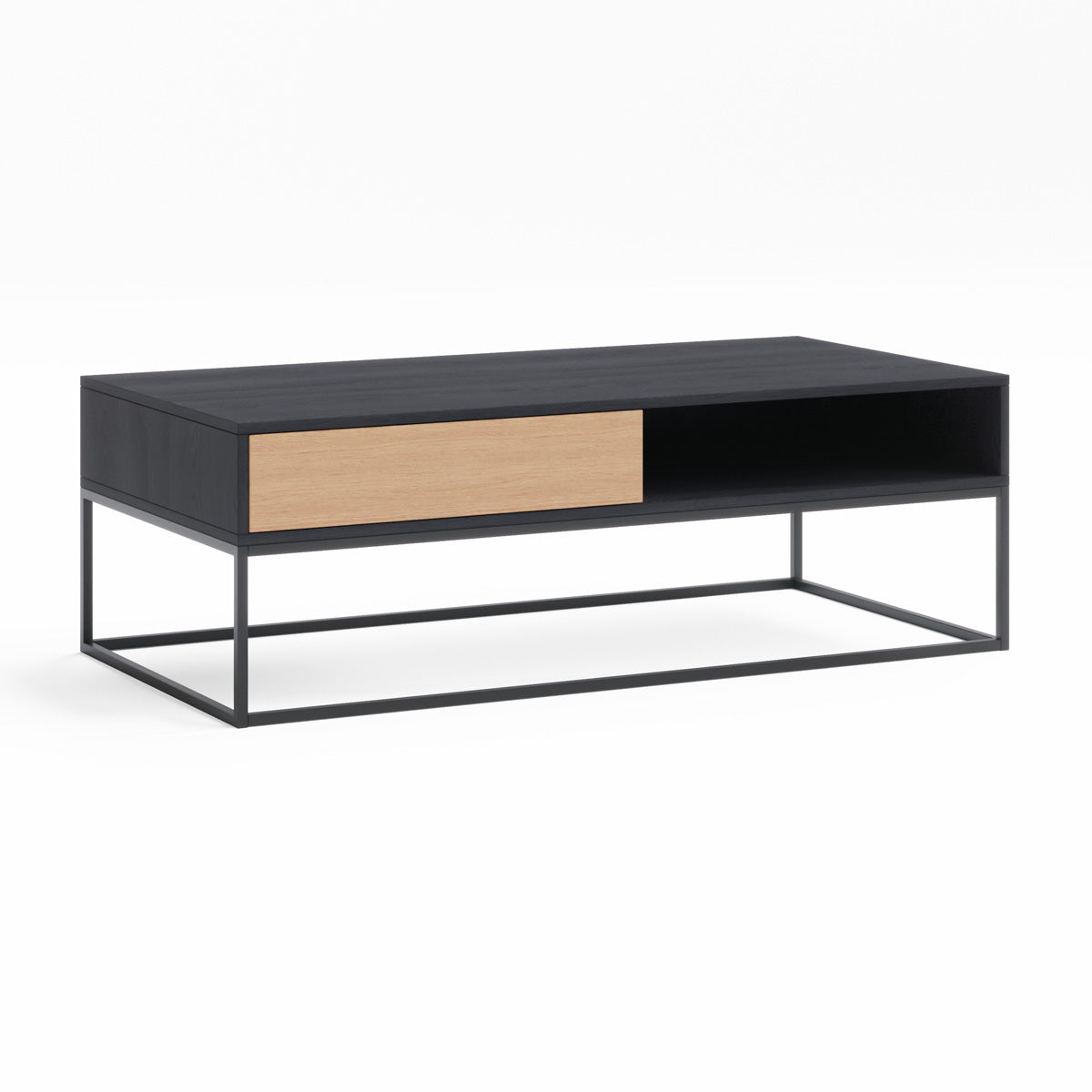Black Coffee Table with Metal Base (Harvey Collection)
