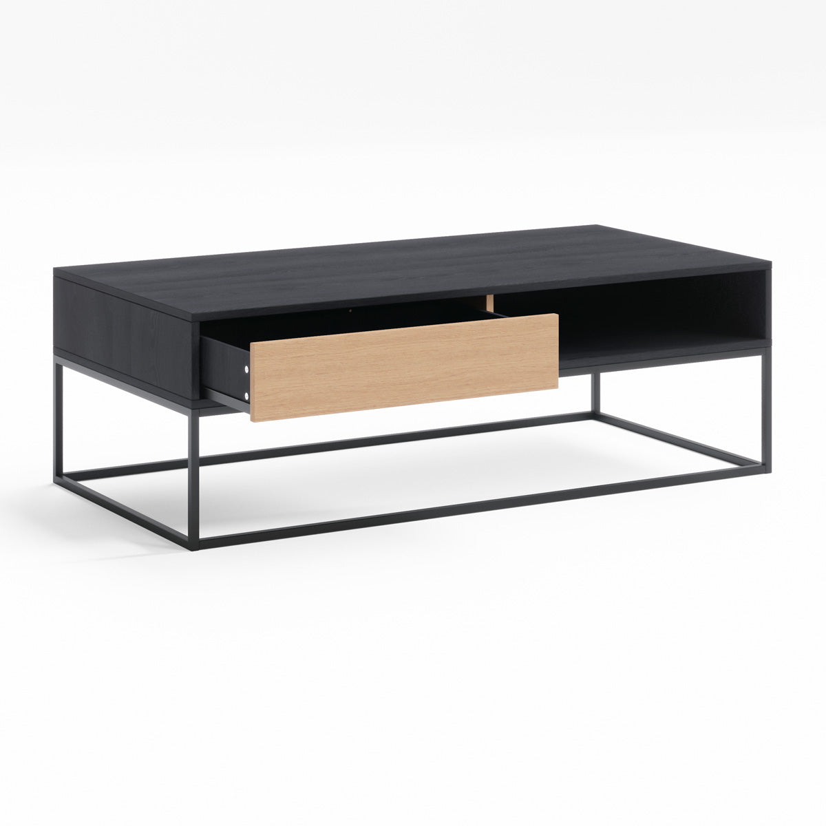 Black Coffee Table with Metal Base (Harvey Collection)