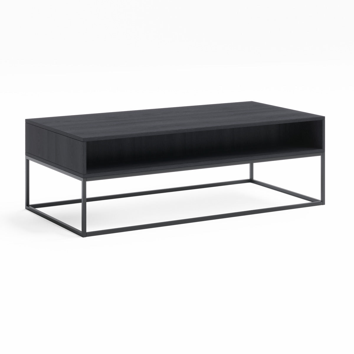 Black Coffee Table with Metal Base (Harvey Collection)