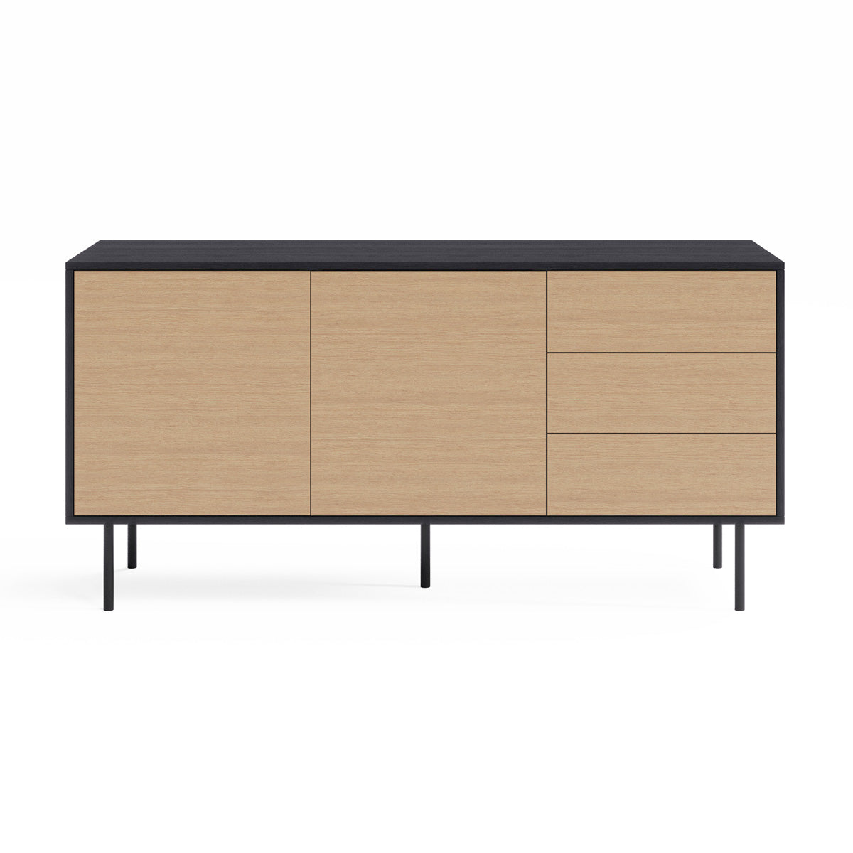 Black Sideboard Buffet Unit with Metal Legs (Harvey Collection)